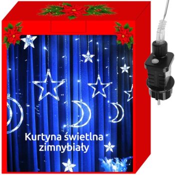 Kurtyna świetlna 138LED - zimny biały 31V  KŚ11330