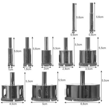 Otwornice diamentowe- zestaw 10szt. Bigstren 21641